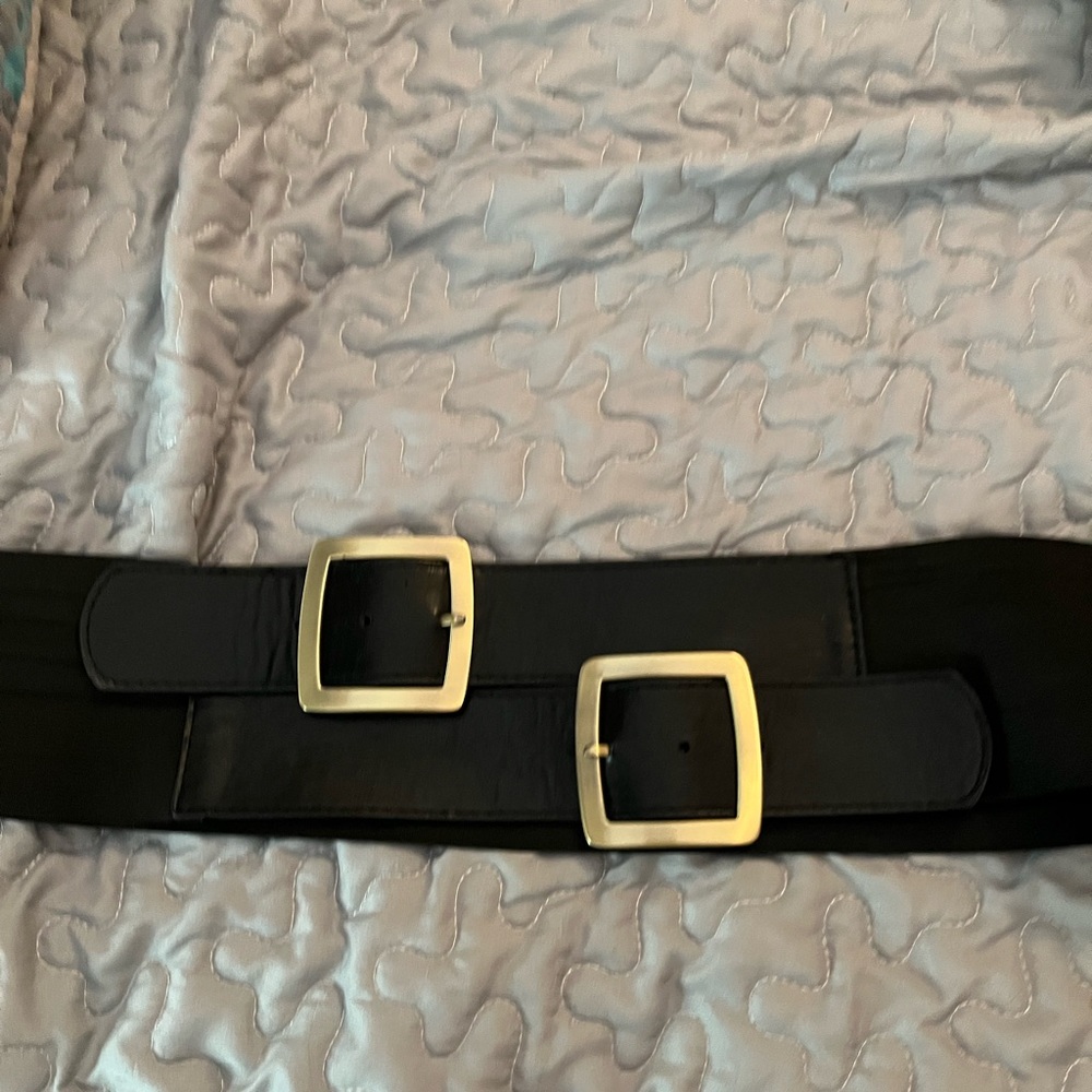 Torrid Black Double Buckle Belt Size 3 (22/24) - Picture 3 of 3